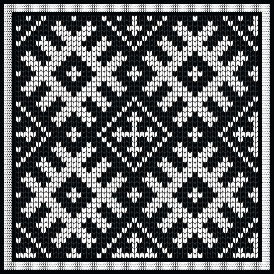 Geometrik pvc halı viking zincirli kare deseni - TenStickers