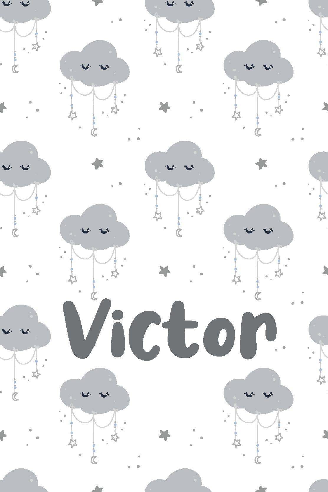 Çocukta pvc halı kişiselleştirilmiş gri desen - TenStickers