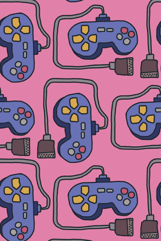Oyunlar pvc halı retro kontrolcü deseni - TenStickers