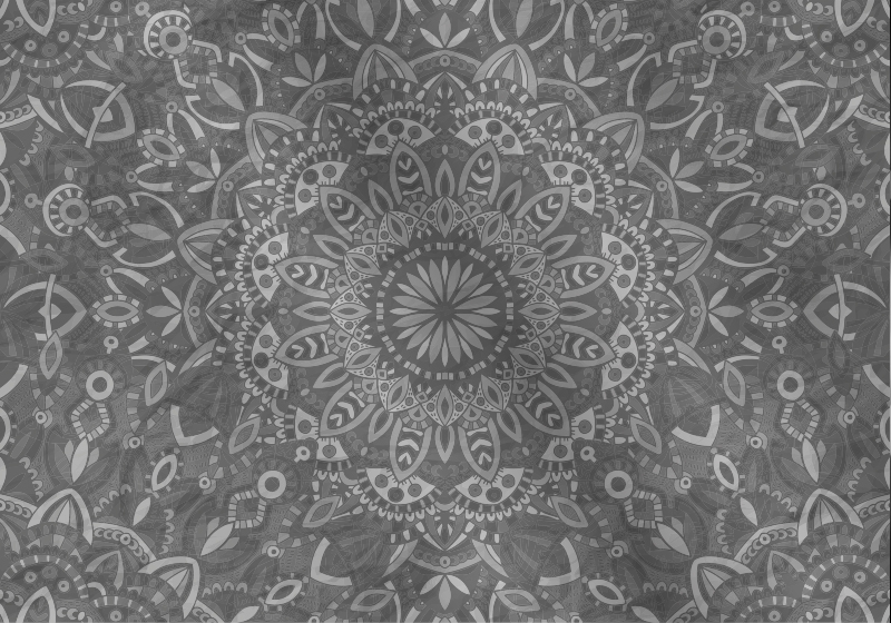 Gri pvc halı - karmaşık mandala deseni - TenStickers