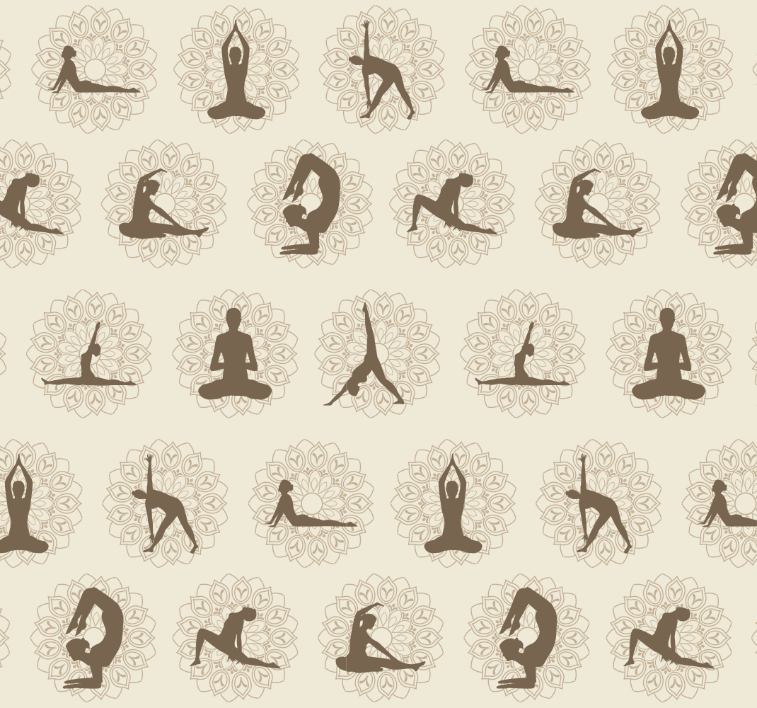 Bej pvc halı yoga simgeleri - TenStickers