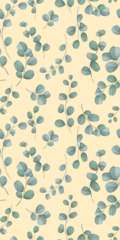 Bej pvc halı eucalyptus yaprağı deseni - TenStickers