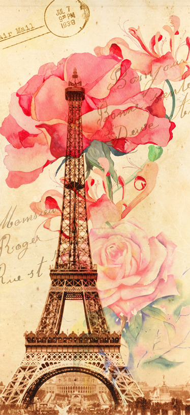Bej pvc halı retro paris tarzı - TenStickers