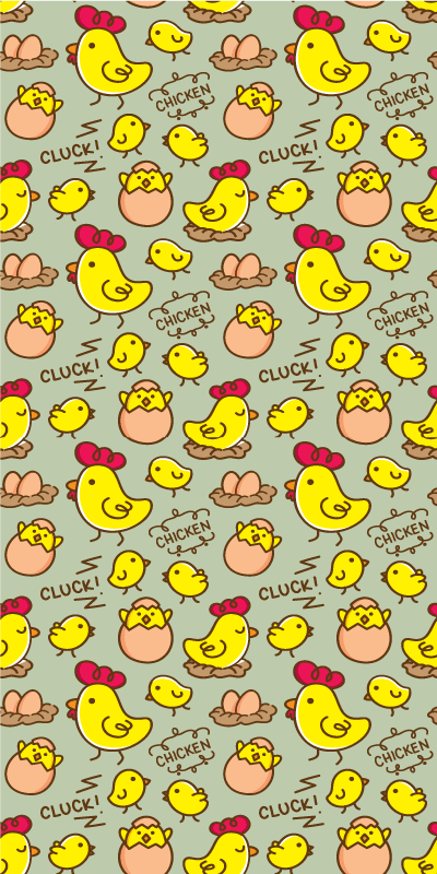 Sarı pvc halı sevimli tavuk yumurtası harika desen 6 - TenStickers
