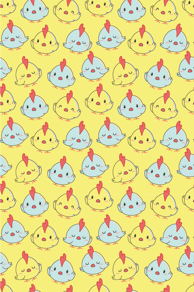 Sarı pvc halı - sarı civciv deseni - TenStickers