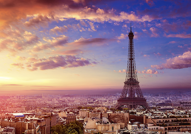 Mor pvc halı paris manzarası - TenStickers