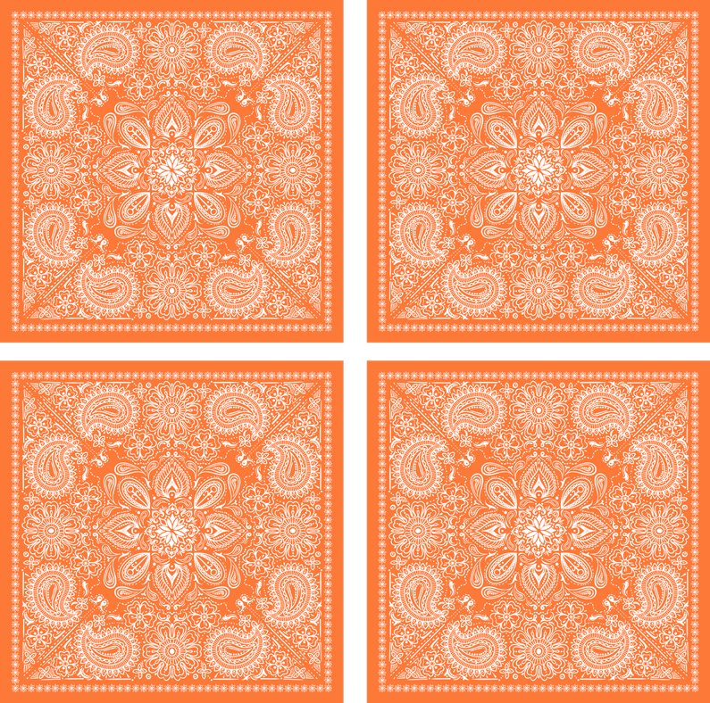 Turuncu pvc halı - paisley desenli - TenStickers