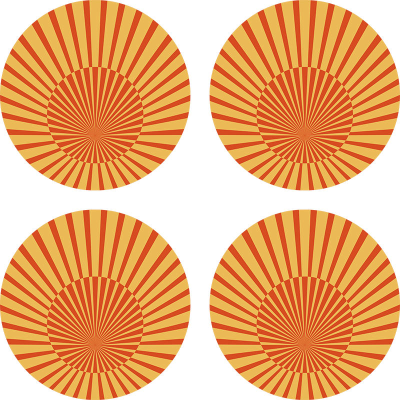 Turuncu pvc halı 70'ler güneş dairesi - TenStickers