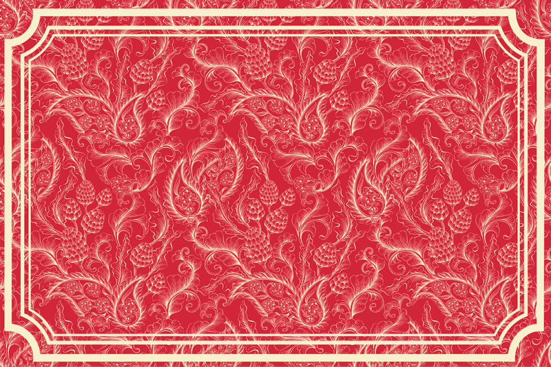 Kırmızı pvc halı - paisley deseni - TenStickers