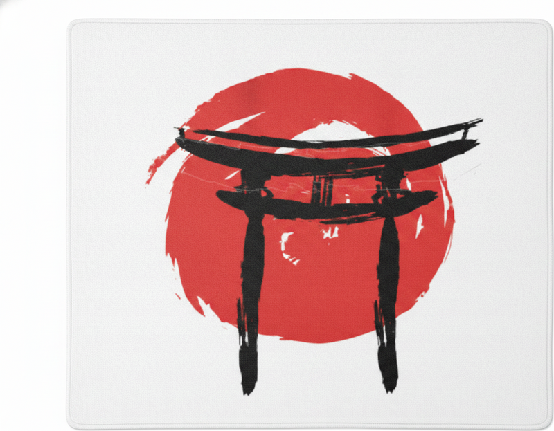 Kırmızı pvc halı japon boyalı kapı - TenStickers