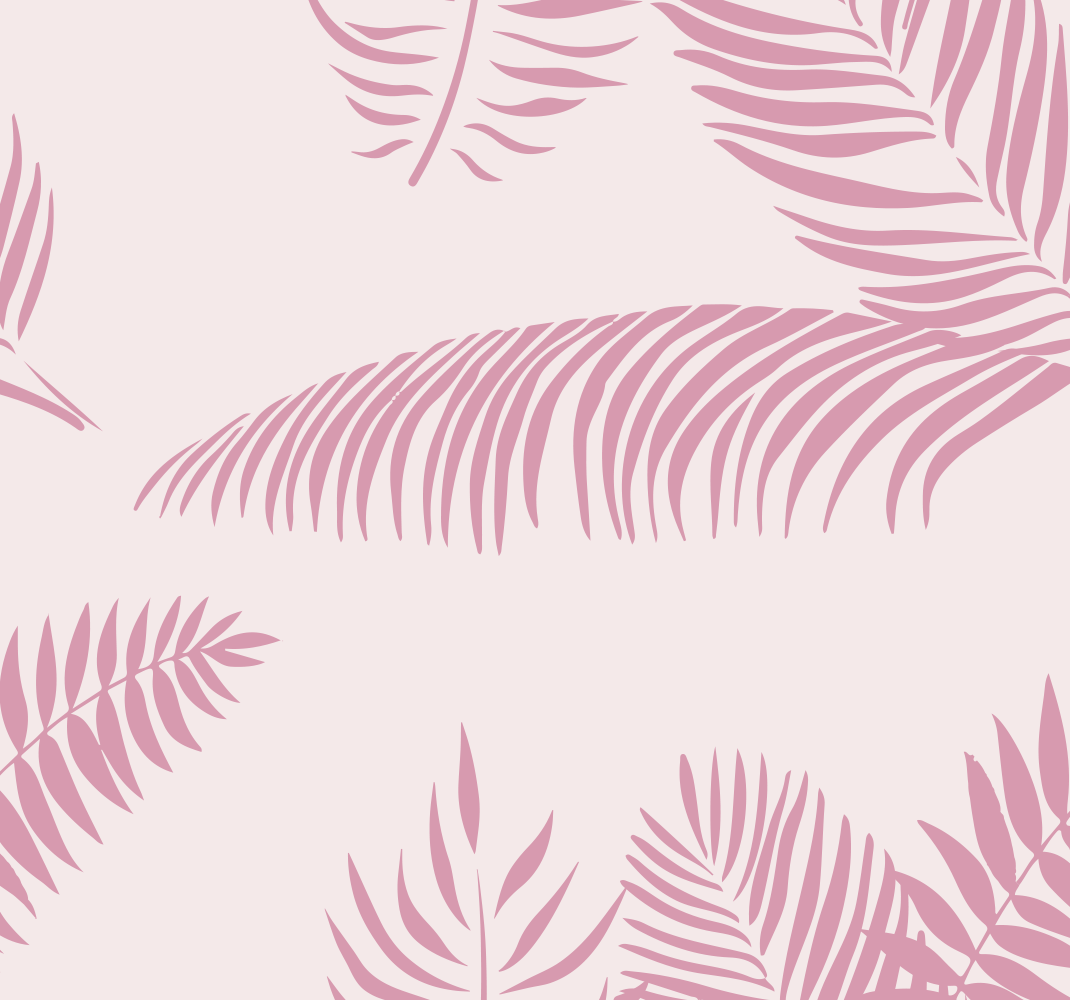 Pembe pvc halı büyük palmiye yaprakları - TenStickers