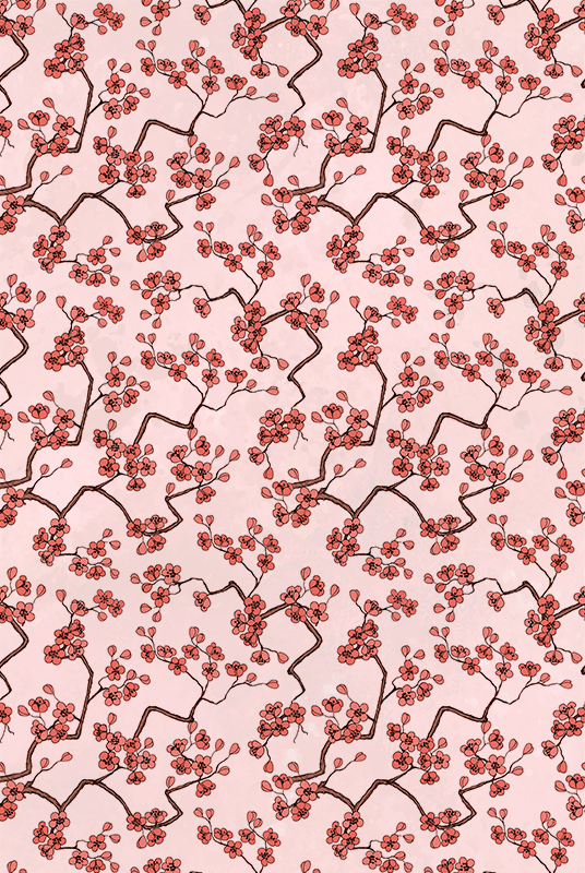 Pembe pvc halı kiraz Çiçeği - TenStickers