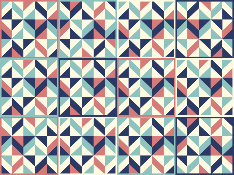 çok renkli baklava geometrik vinil halı - TenStickers