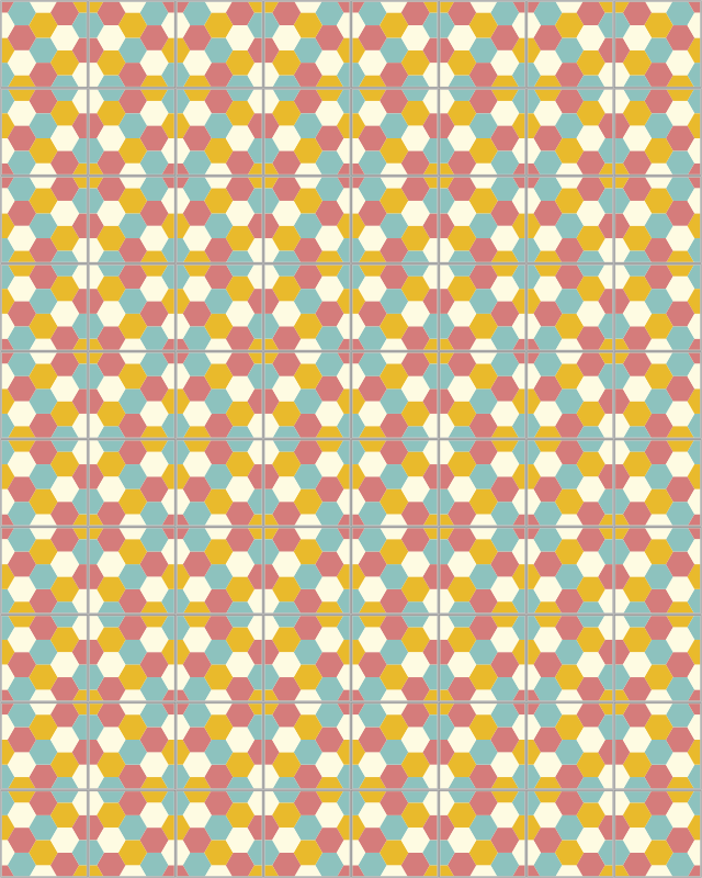 Renkli altıgenler geometrik vinil halı - TenStickers