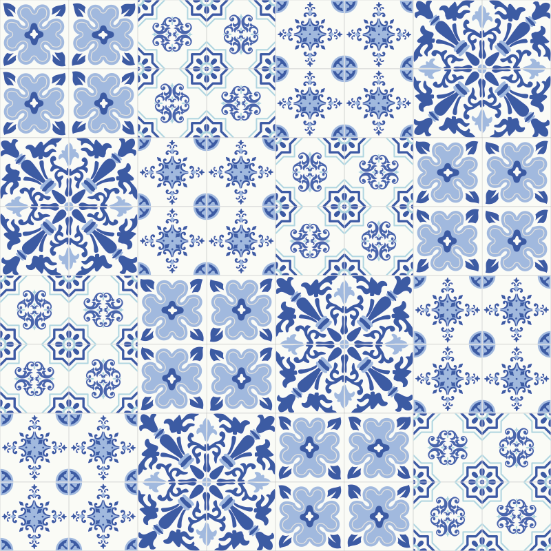 çarpıcı portekizce fayans vinil oturma odası halı - TenStickers