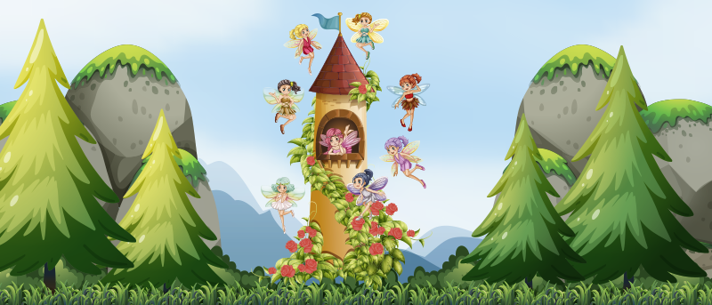 Bebekler için harika masal vinil halı - TenStickers