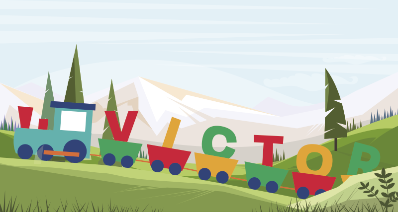 Muhteşem kişiselleştirilmiş tren bebekler vinil halı - TenStickers