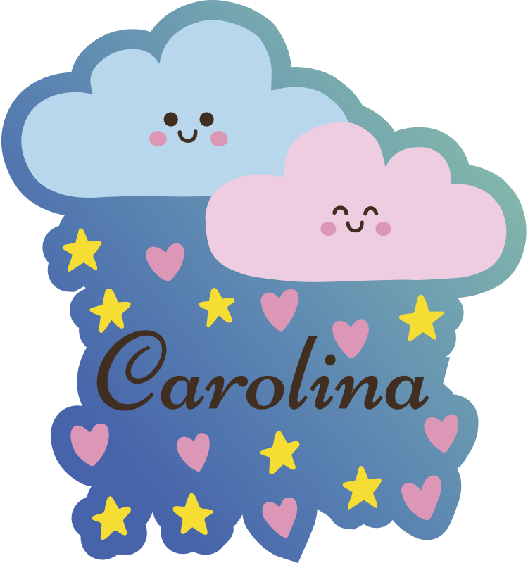 Kişiselleştirilebilir bulutlar ve yıldızlar vinil halı - TenStickers