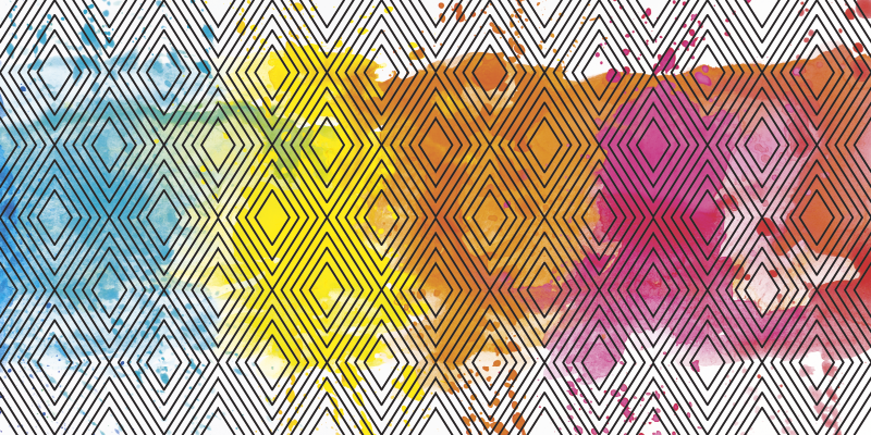 Vinil halı geometrik suluboya elmas - TenStickers