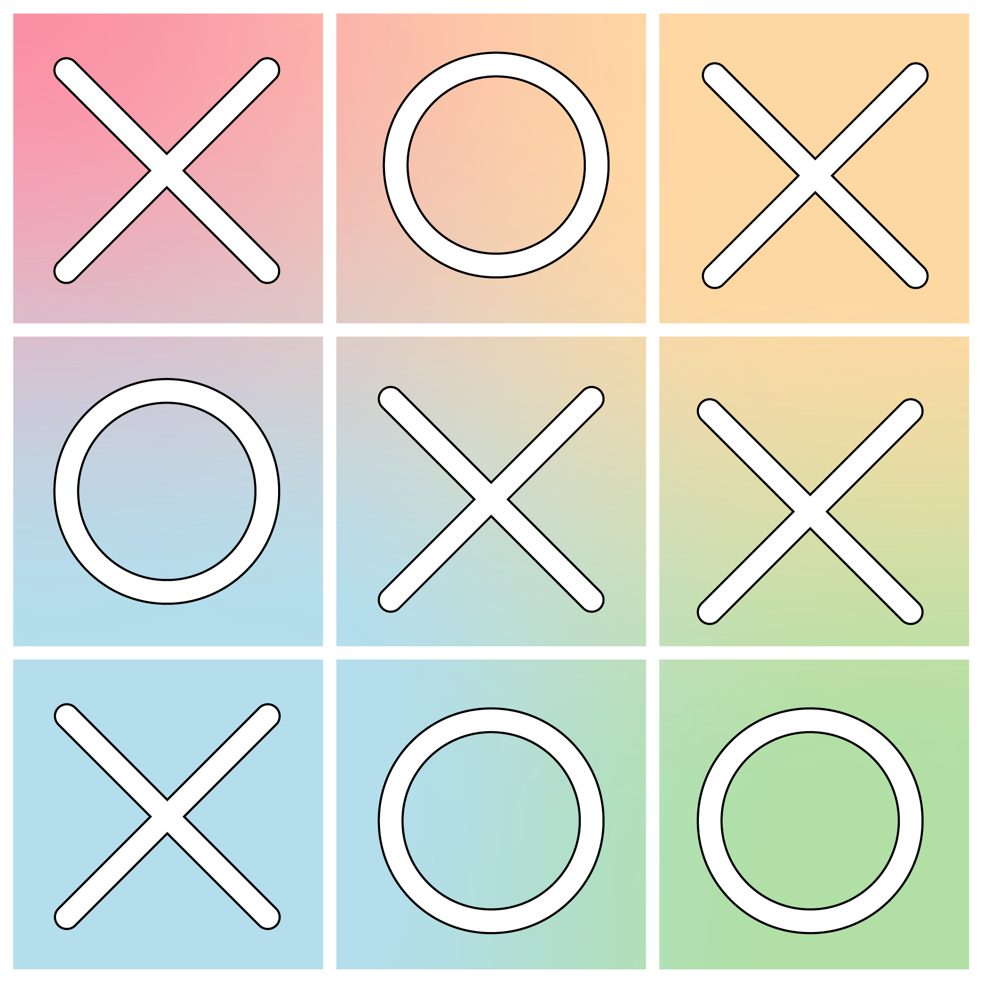 Tic tac toe vinyl halı oyunu - TenStickers