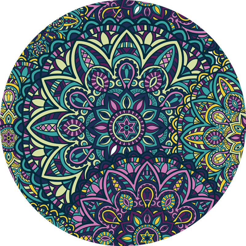 Muhteşem yuvarlak kompozisyon mandala vinil halı - TenStickers