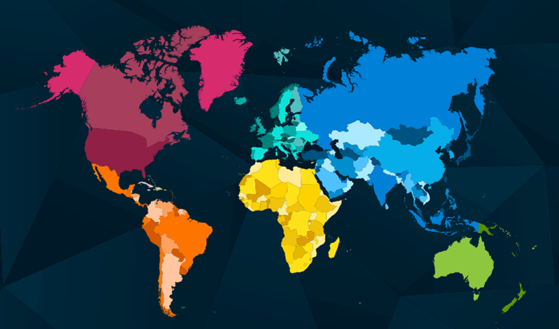 Modern renkli dünya harita halı haritası - TenStickers