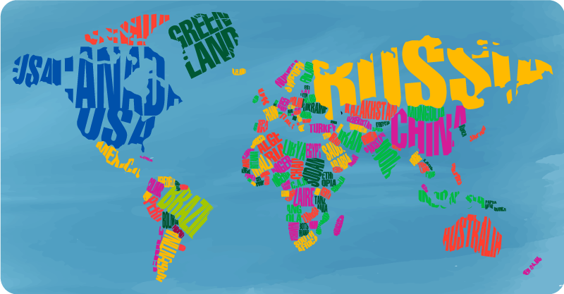 Muhteşem renkli ülkeler dünya haritası vinil halı - TenStickers