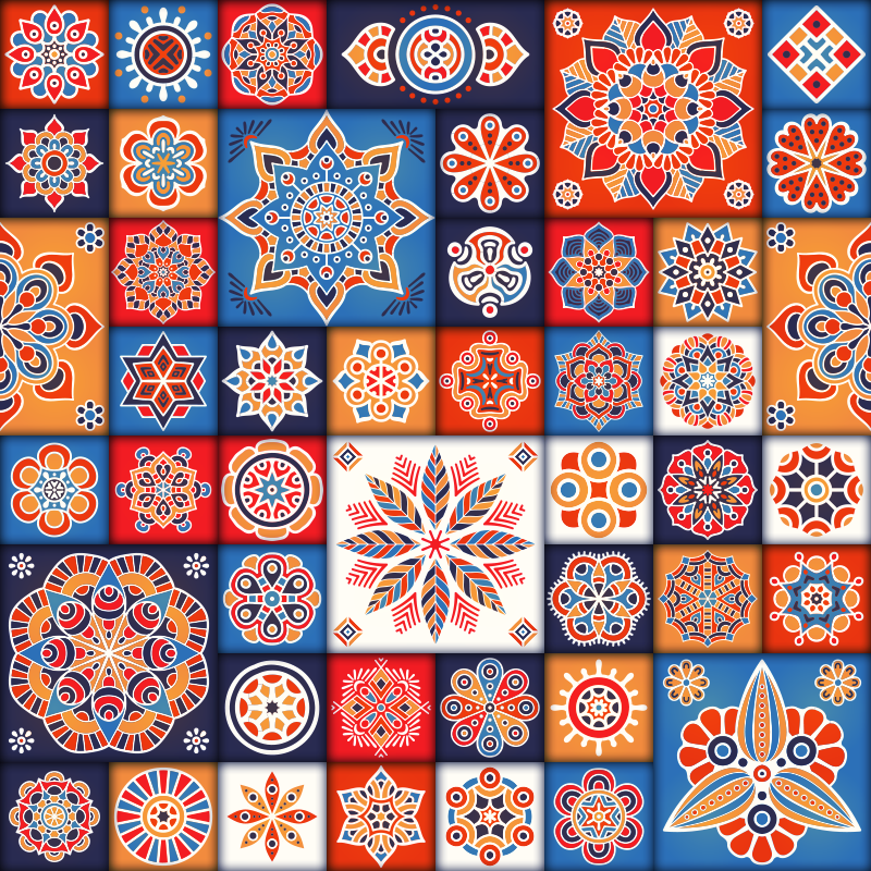 Farklı fayans ile fantastik mozaik vinil halı - TenStickers