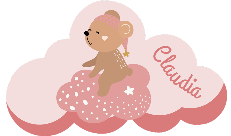 çocuklar için kişiselleştirilmiş pembe vinil halı - TenStickers