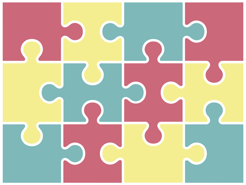 Pastel tonları puzzle oyunu vinil halı - TenStickers