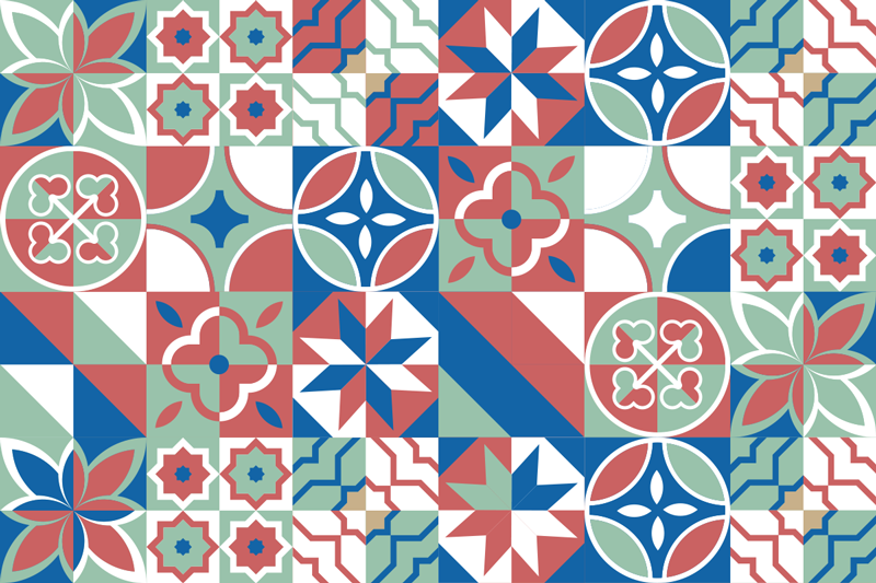 Farklı desenler vinil mutfak mat - TenStickers