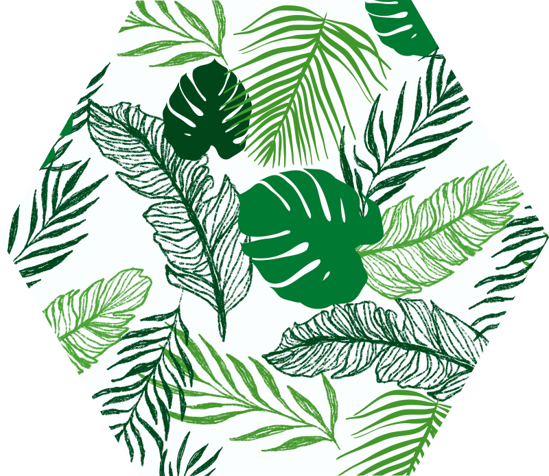 Ince yaprak modern vinil halı - TenStickers