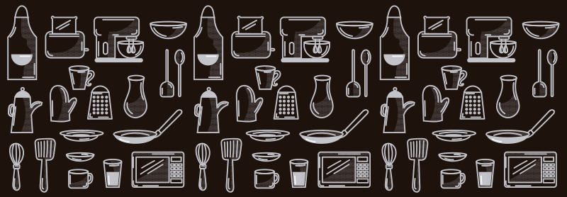 Dikdörtgen mutfak aletleri modern vinil halı - TenStickers