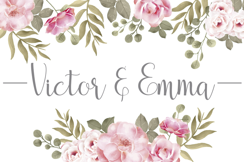 Kişiselleştirilmiş çiçek isimlerle pvc halı - TenStickers