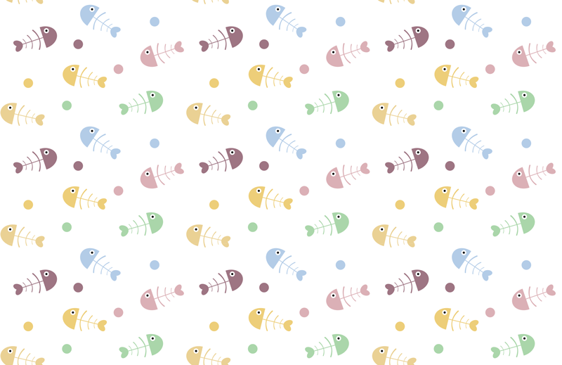 Renkli balık illüstrasyon çocukta pvc halı - TenStickers