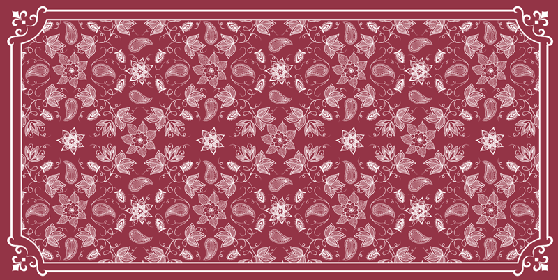 Güzel desenli çiçekler vinil oturma odası halı - TenStickers