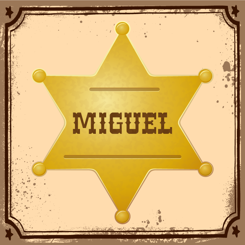 Adı ile Şerif rozeti adı vinil halı - TenStickers