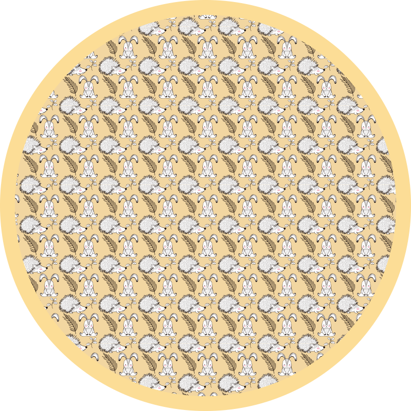 Kirpi ve tavşan hayvan vinil halı - TenStickers