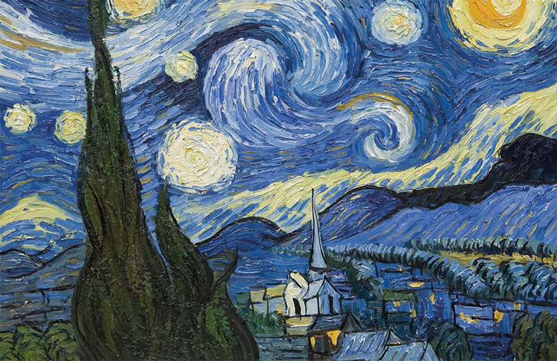 Van gogh yıldızlı gece vinil halı yemek odası için - TenStickers