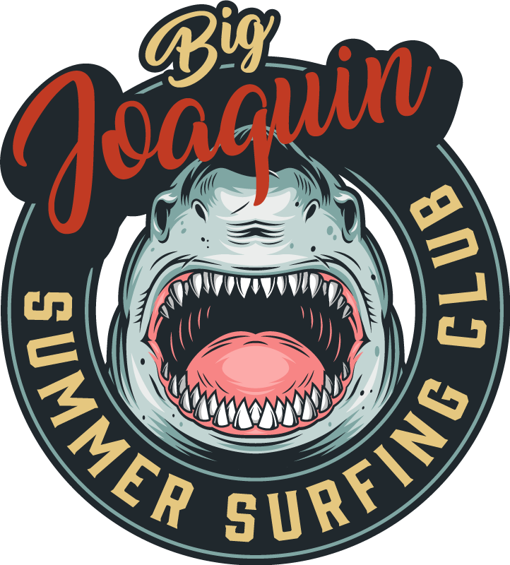 Bağbozumu büyük köpekbalığı logosu hayvan kilim - TenStickers