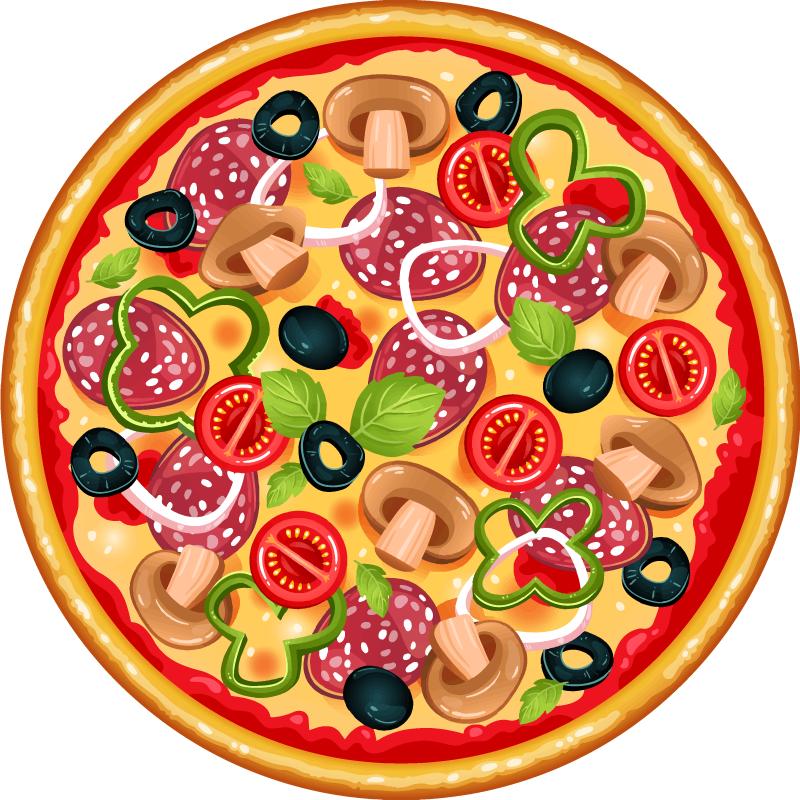 İtalya pizza dairesel vinil halı - TenStickers