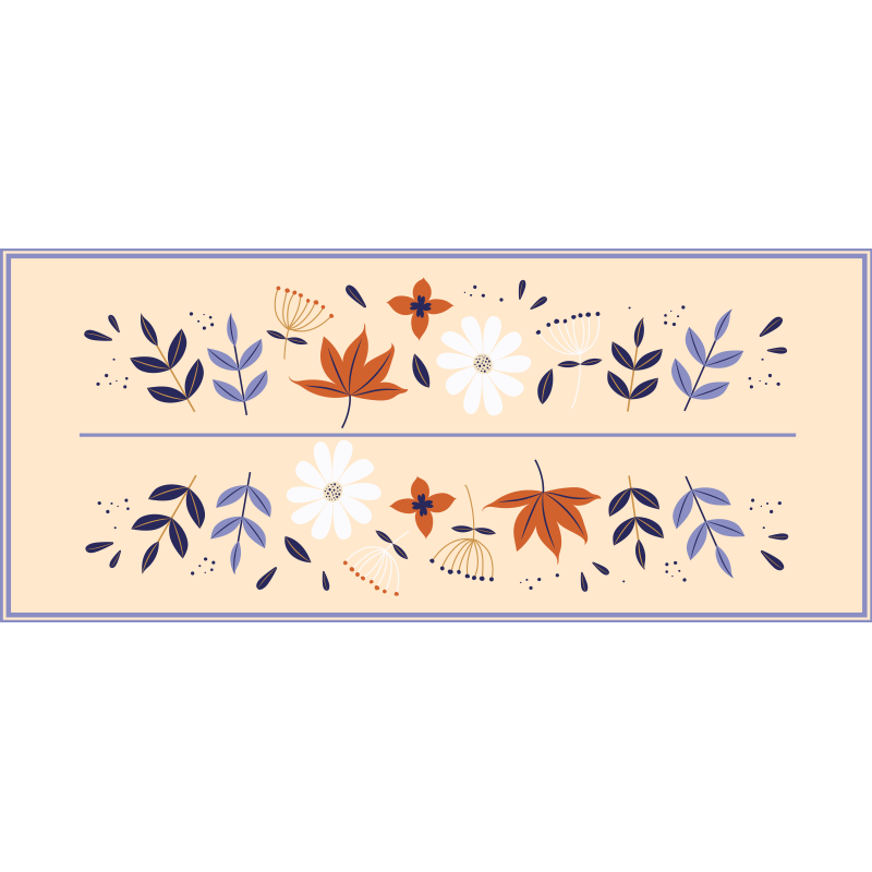 Mavi ve kırmızı çiçekler çiçekli halı - TenStickers