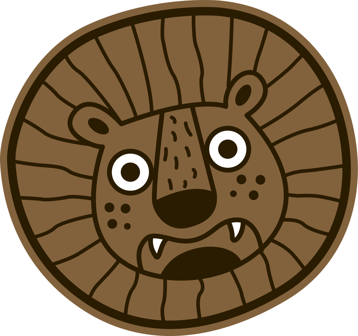 Aslan karikatür daire çocukta pvc halı - TenStickers