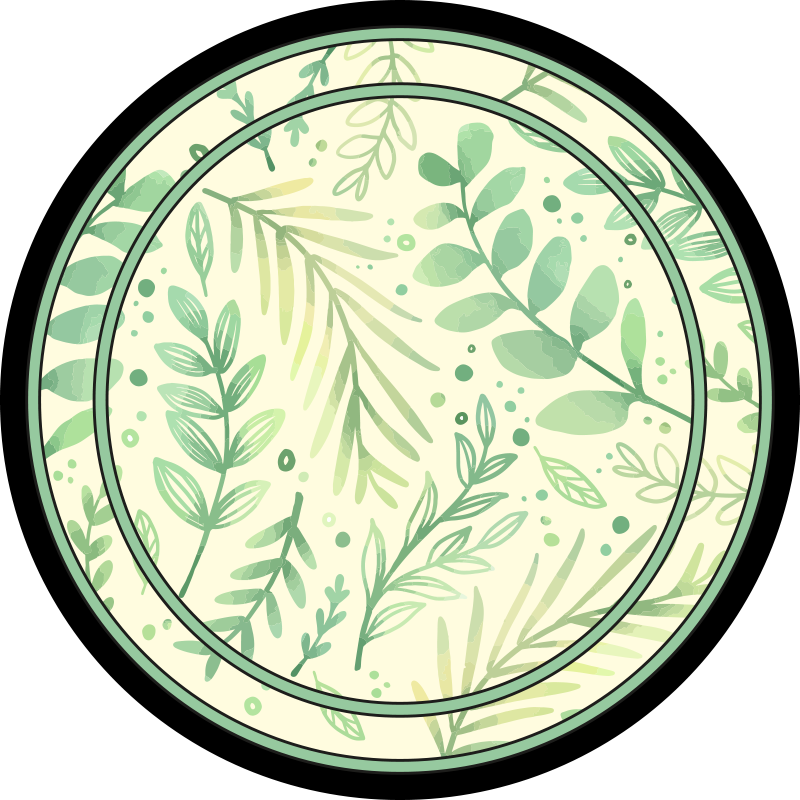 Botanik motif vurgusu çiçekler ve bitkiler pvc halı - TenStickers