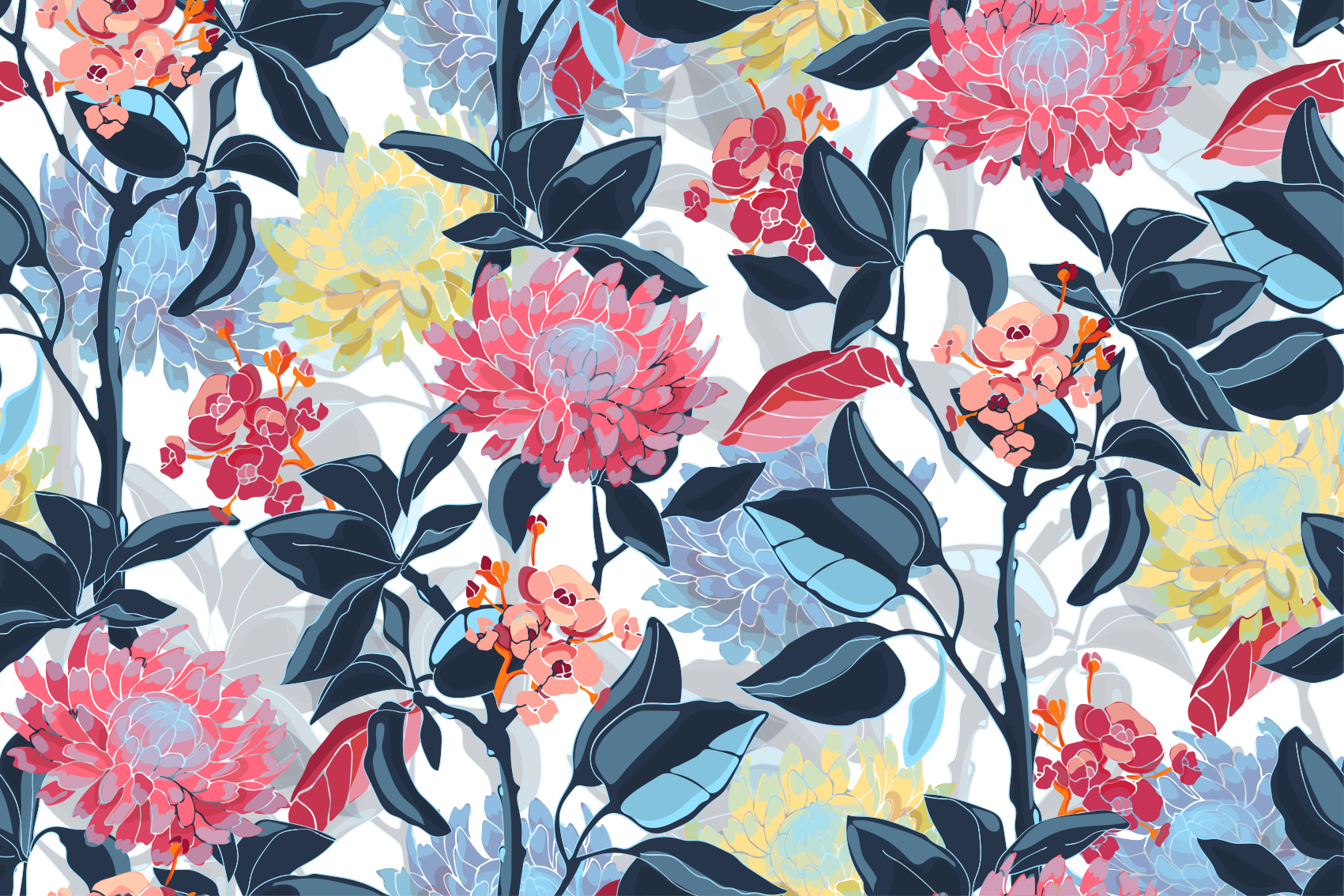 çiçek aranjmanı detayı çiçekler ve bitkiler pvc halı - TenStickers