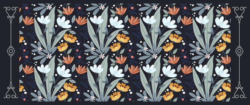 çiçek aranjmanı deseni çiçekler ve bitkiler pvc halı - TenStickers