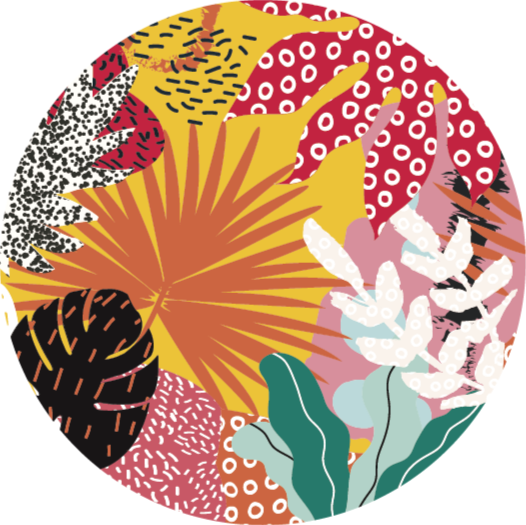 Tropikal botanik uyumu çiçekler ve bitkiler pvc halı - TenStickers