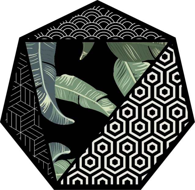 Yeşil yapraklar ve geometrik halılar - TenStickers