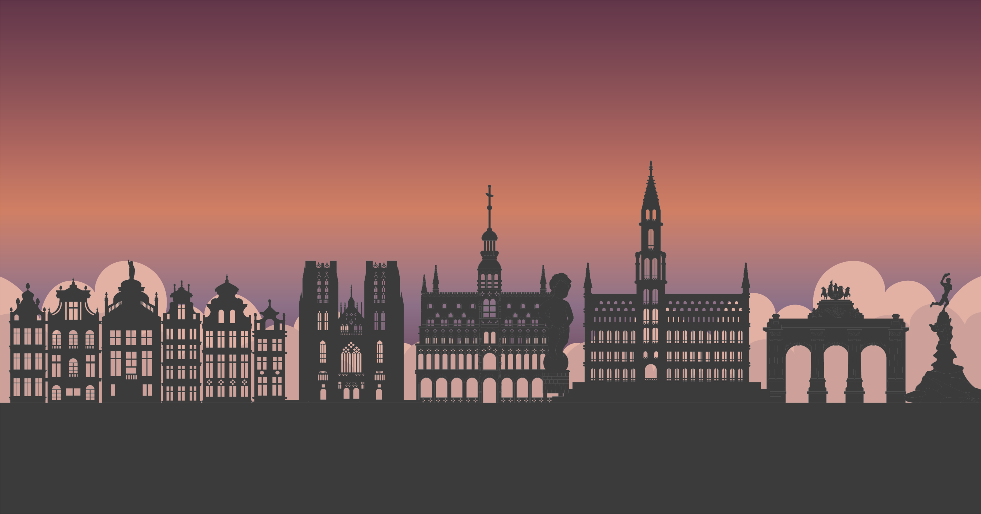 Brüksel illüstrasyon modern kilim - TenStickers