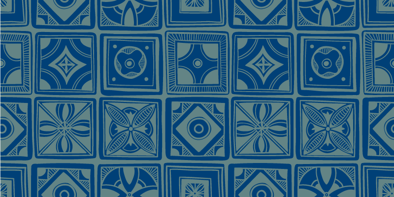 Mavi modern kilimin üç tonu - TenStickers